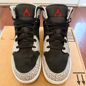 Jordan Kids Sneakers - Black and Gray with Red Accents